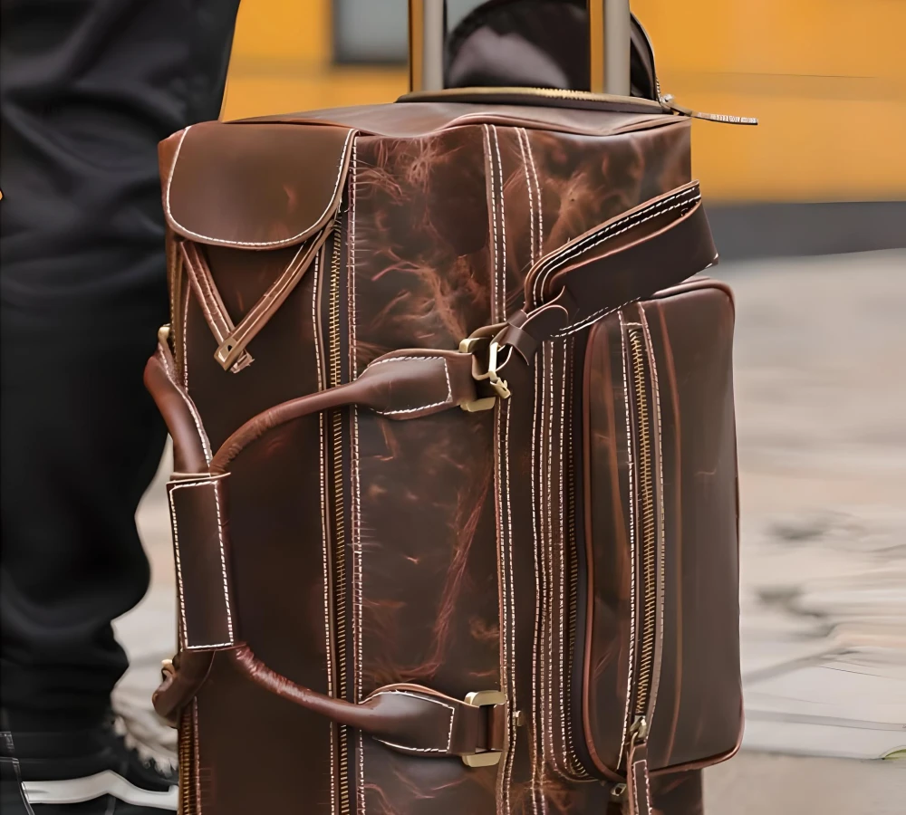 leather rolling carry on luggage